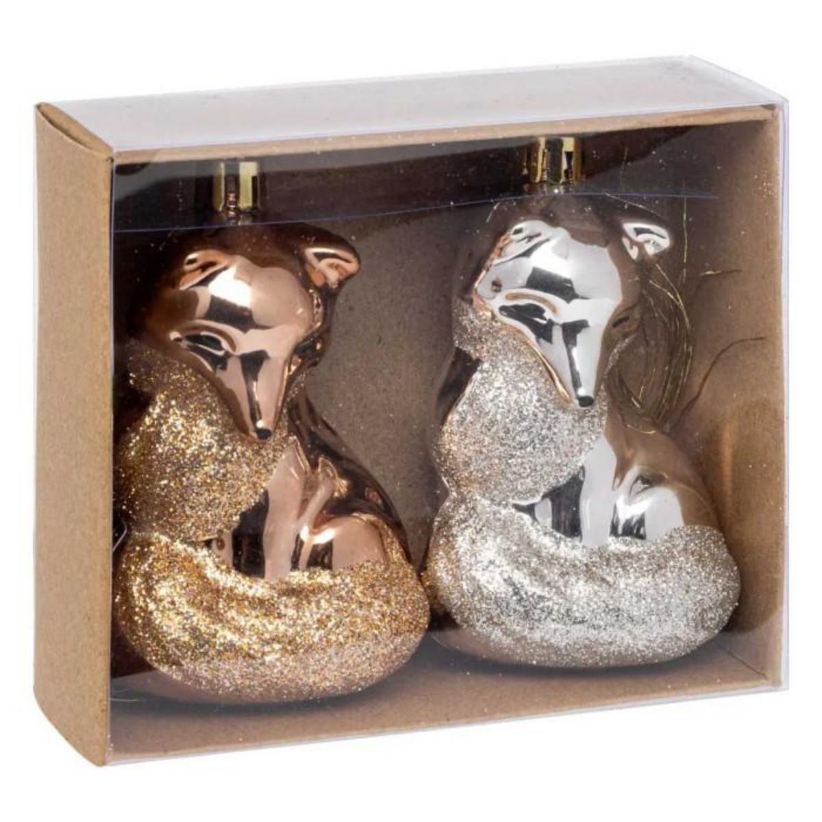 ATMOSPHERA Lot de 2 Sujets de Noël  Renard  10cm Multicolore