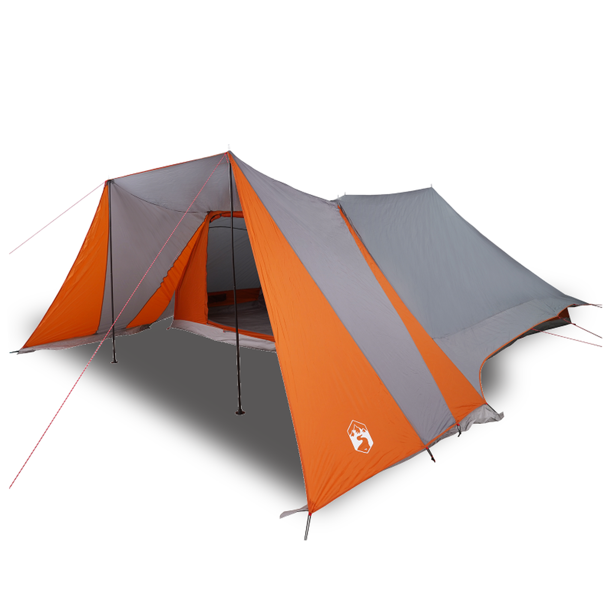 Voir la diapositive 3 : VIDAXL Tente familiaux grise et orange, imperméable pour 12 personnes