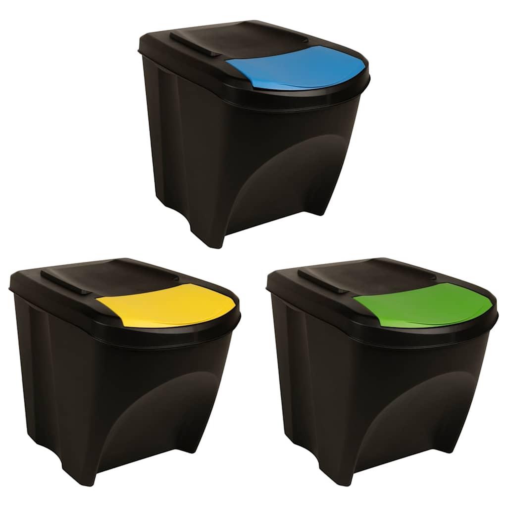 VIDAXL Poubelles empilables 3 pcs Anthracite 75 L