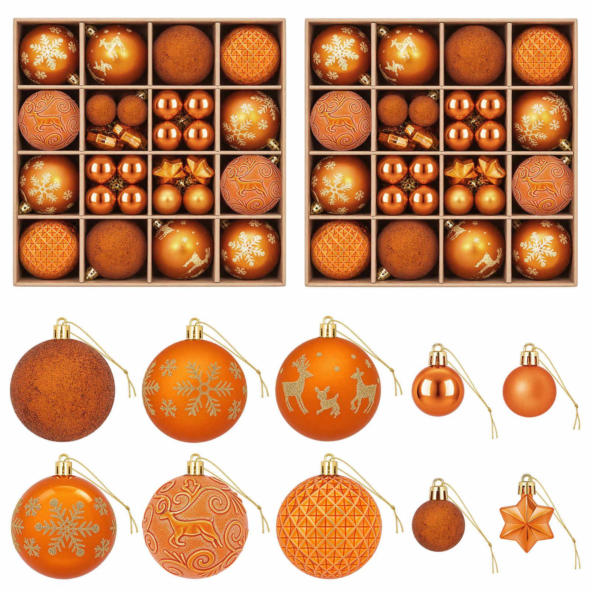 VIDAXL Ensemble de boules de Noël 88 pc Bronze Diam. 6 cm Plastique