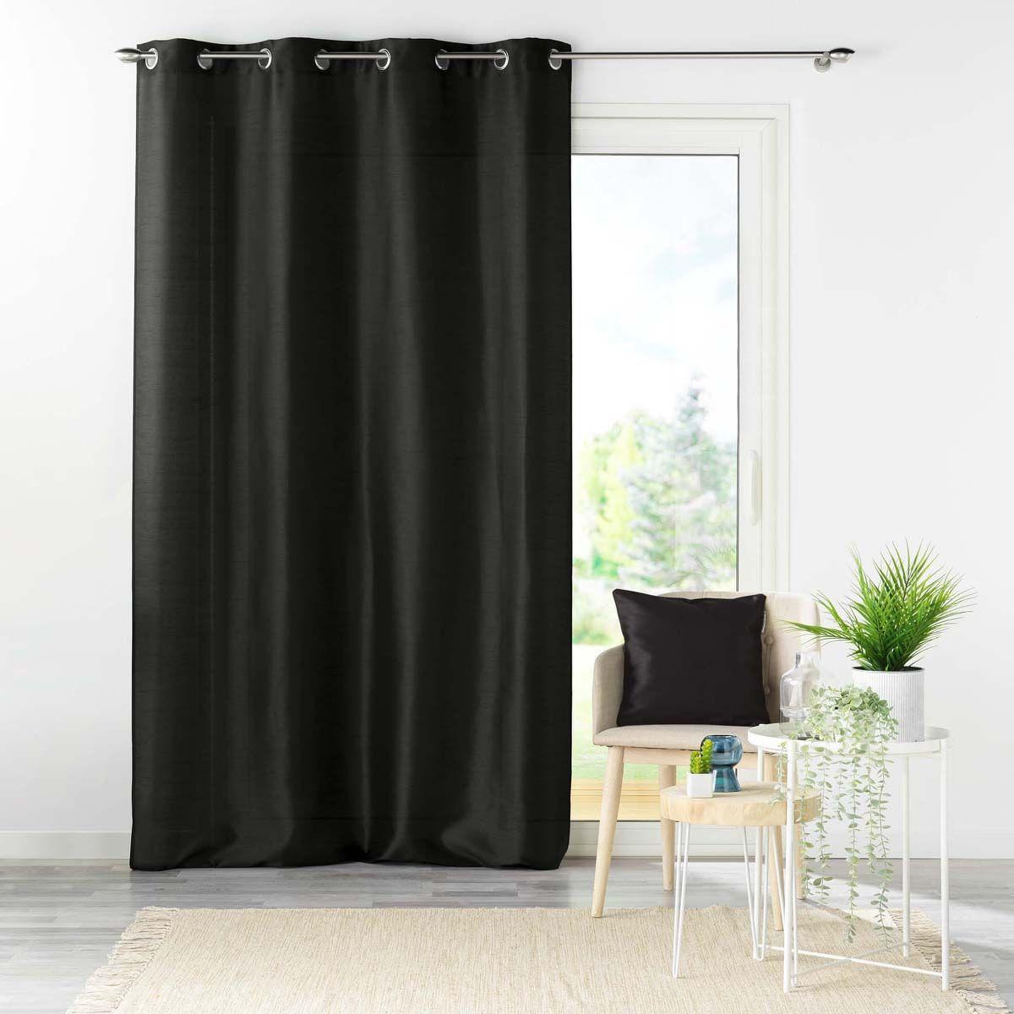 Douceur d'Intérieur Rideau à oeillets  shana  140x240cm noir