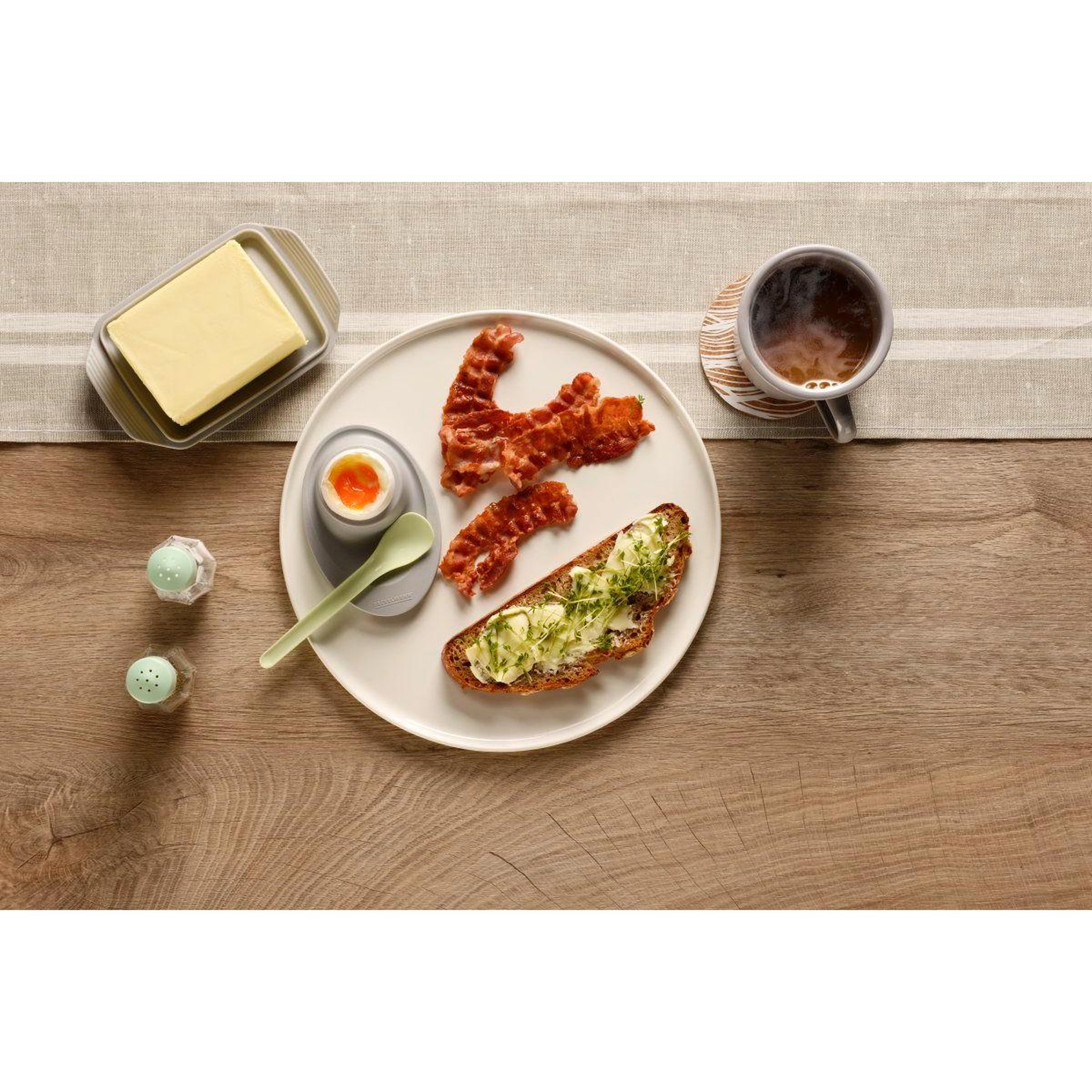 Voir la diapositive 2 : Fackelmann Set de 4 ustensiles de cuisine coquetiers Fackelmann Nature