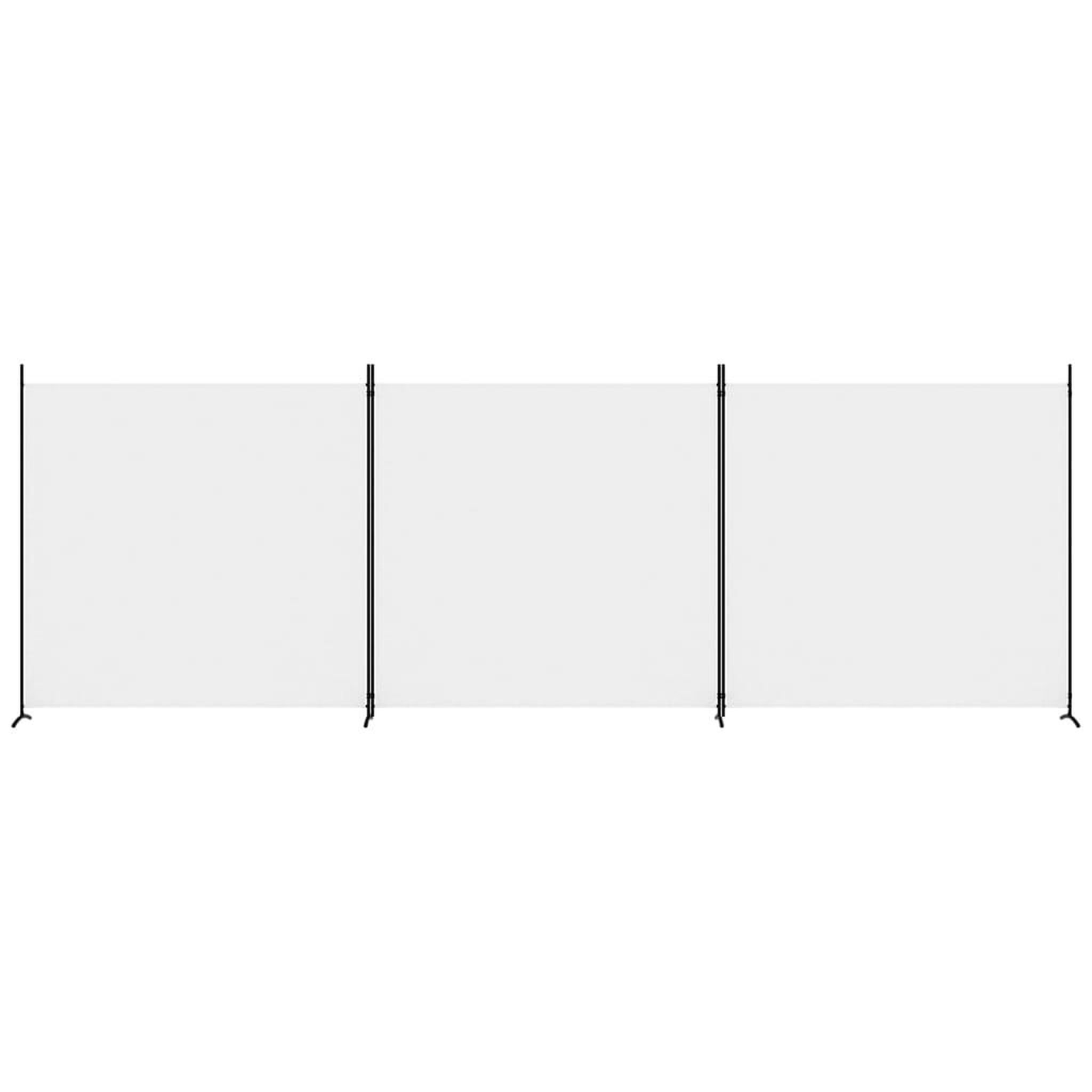 Voir la diapositive 3 : VIDAXL Cloison de separation 3 panneaux Blanc 525x180 cm Tissu