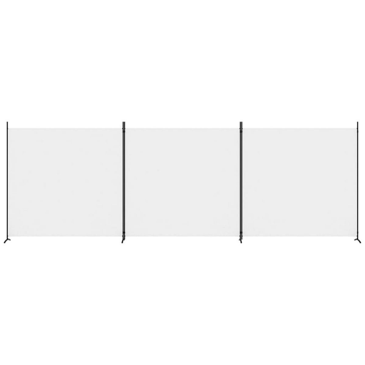 VIDAXL Cloison de separation 3 panneaux Blanc 525x180 cm Tissu