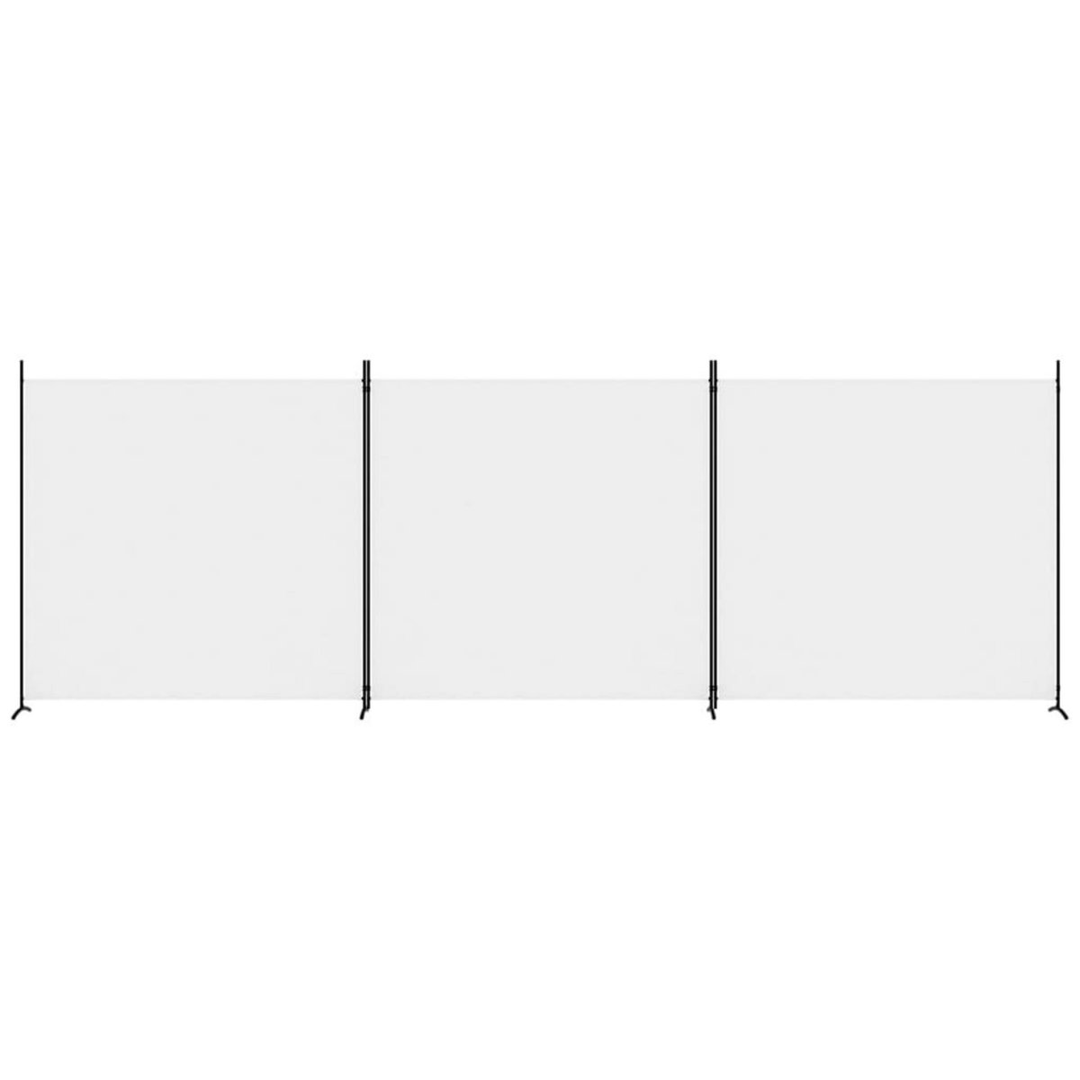 VIDAXL Cloison de separation 3 panneaux Blanc 525x180 cm Tissu