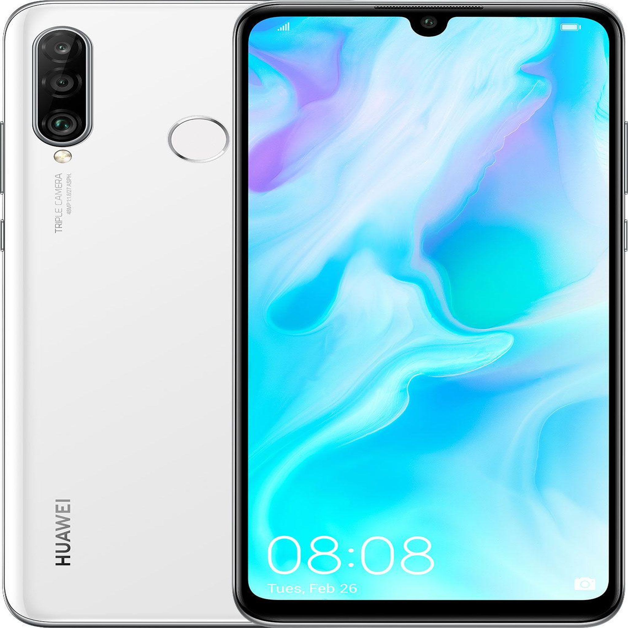 Voir la diapositive 1 : HUAWEI P30 Lite (Dual Sim) Reconditionné 128 Go - Grade A - Pearl White