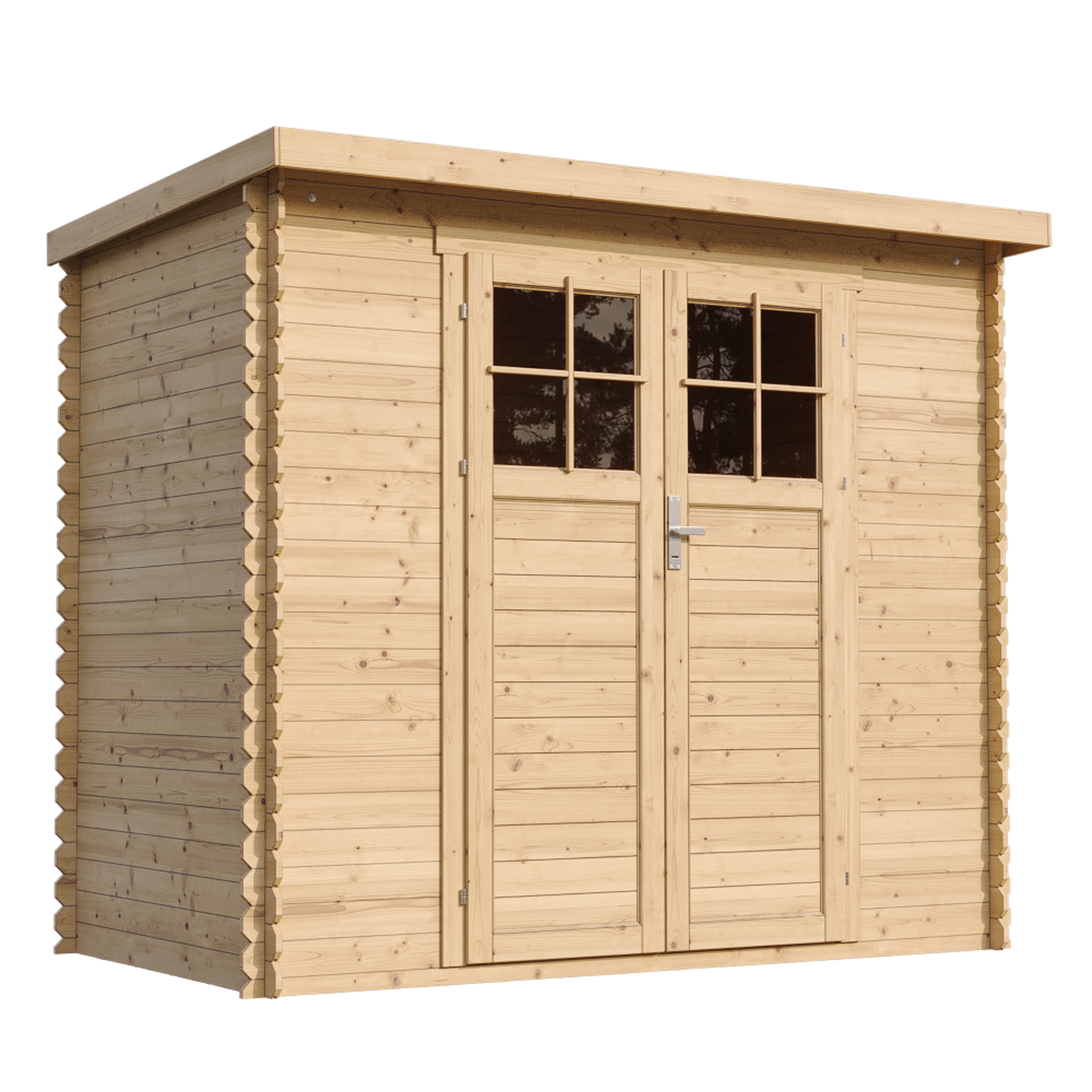 TIMBELA Abri de Jardin en Bois 2.63 m², Cabanon Jardin Exterieur à Outils et Velo avec M310F