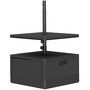 Voir la diapositive 1 : OUTSUNNY Pied de parasol design table basse d'appoint - plateau, étagère, roulettes - HDPE effet bois noir