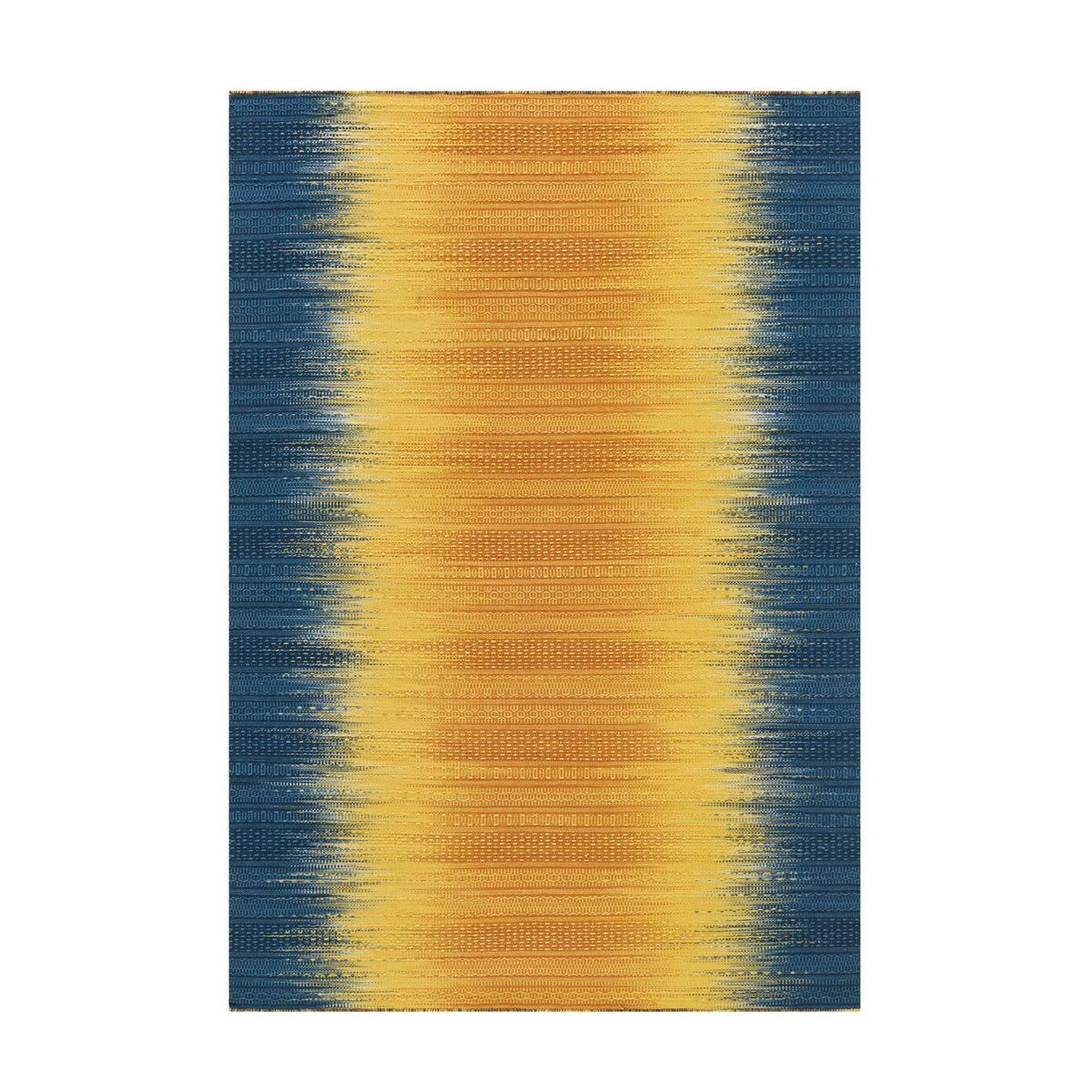 Paris Prix Tapis en laine fait main  sunset  90x160cm jaune & bleu