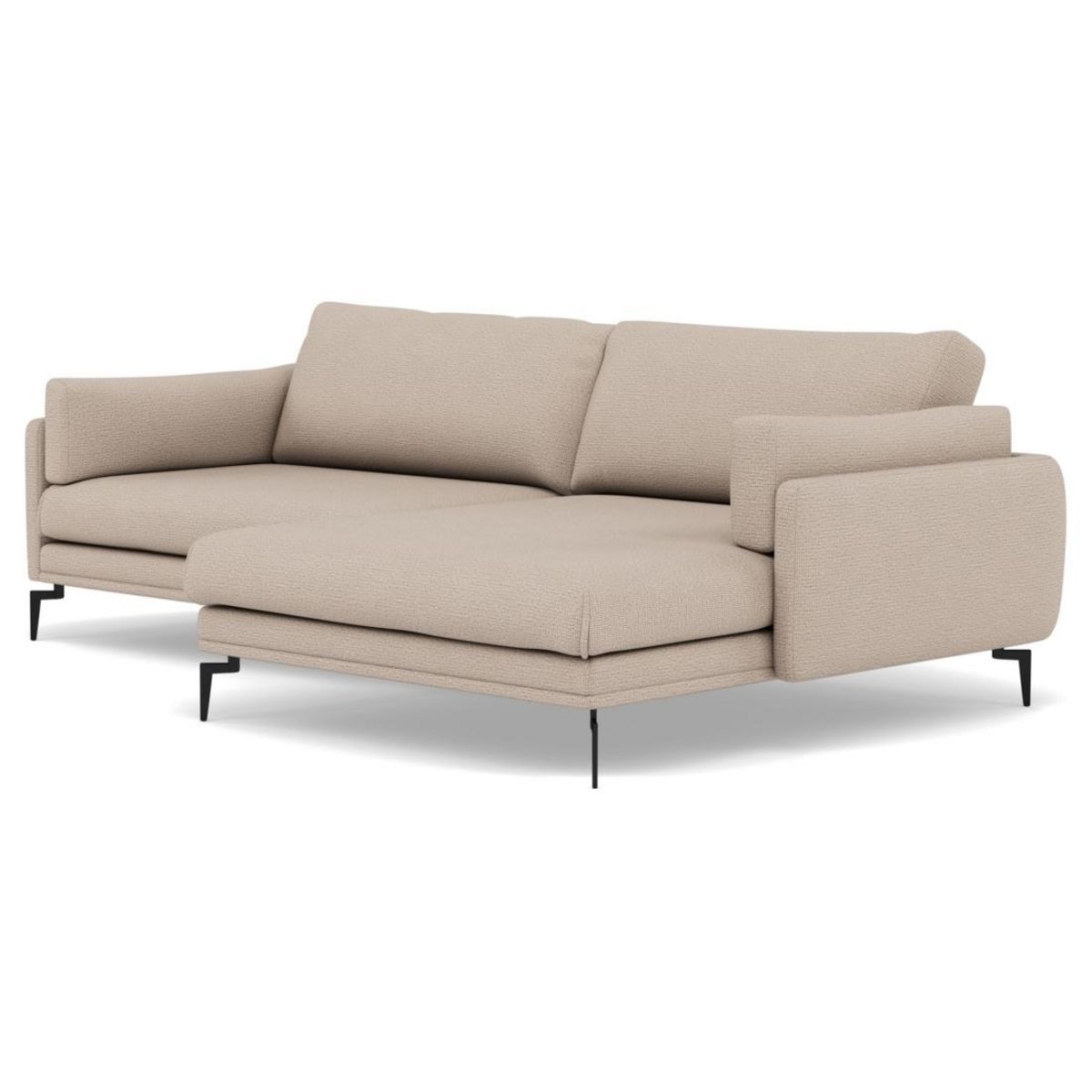 LISA DESIGN Carlos - canapé d'angle droit 4 places ultra moelleux en tissu texturé