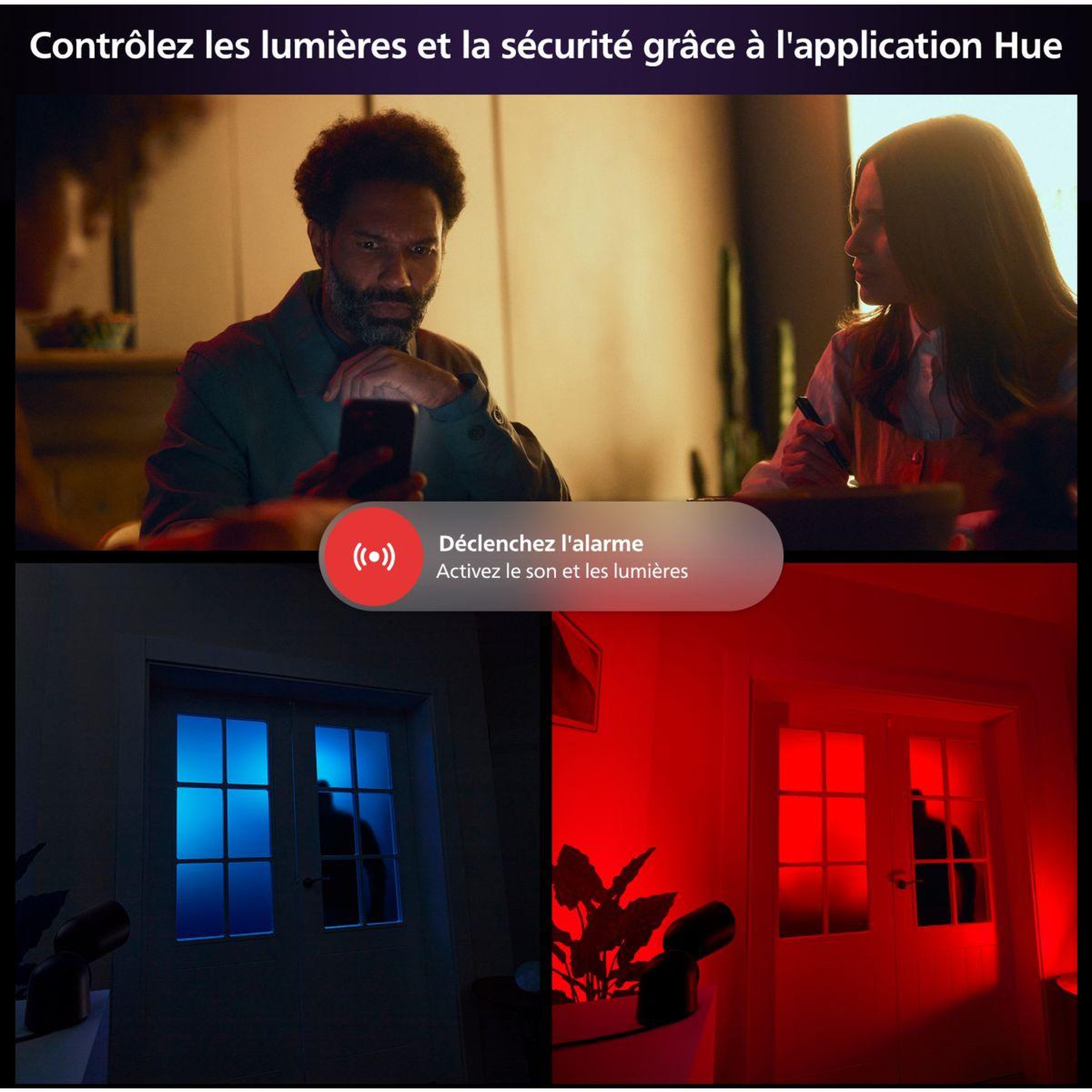 Voir la diapositive 5 : PHILIPS HUE Caméra de surveillance hue secure 1080p floodlight filaire