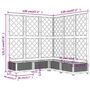 Voir la diapositive 6 : VIDAXL Jardiniere avec treillis Gris clair 120x120x121,5 cm PP