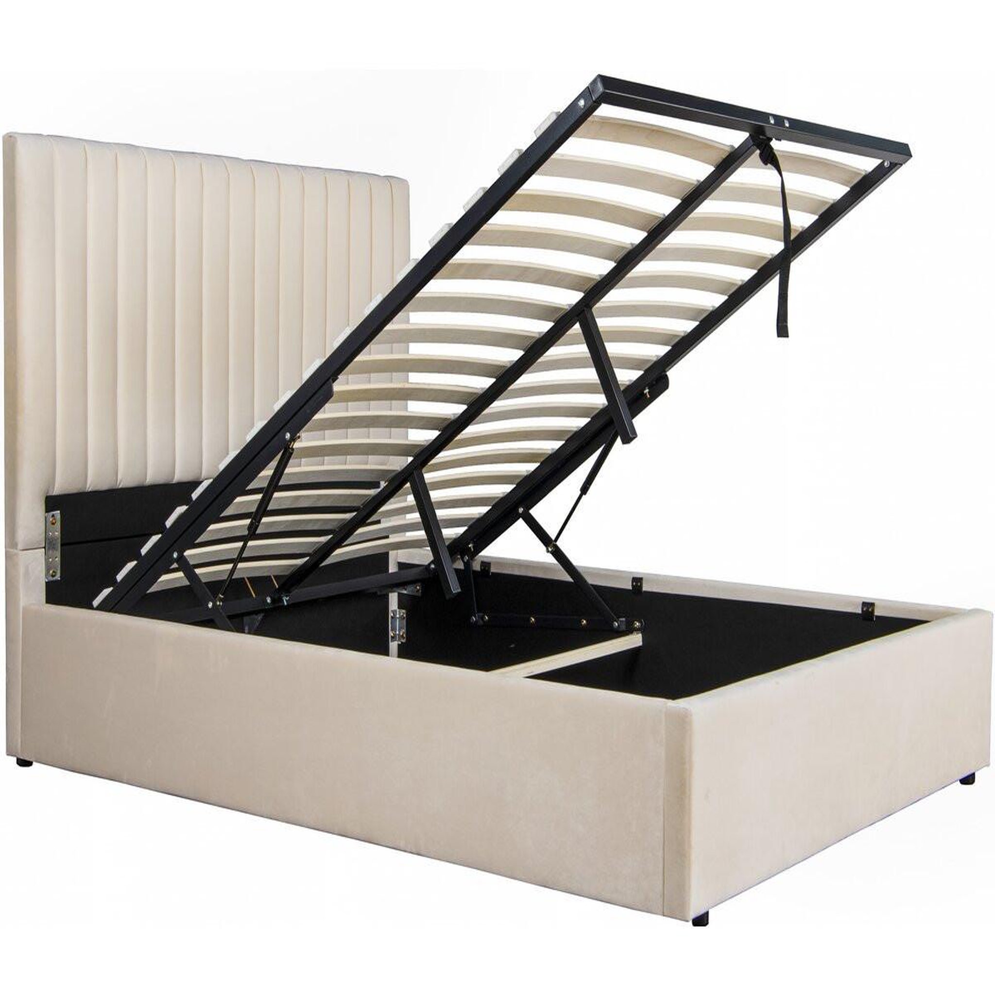 Voir la diapositive 3 : Habitat et Jardin Lit avec coffre  mia  - 160 x 200 cm - beige