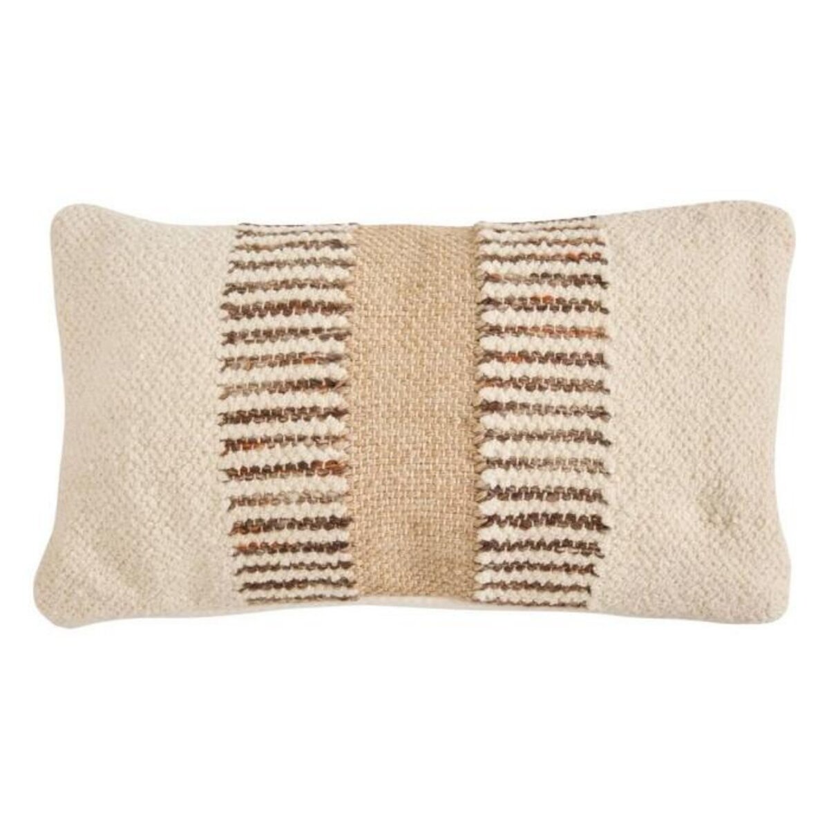 ATMOSPHERA Coussin Déco Effet Jute  Striscia  30x50cm Ivoire
