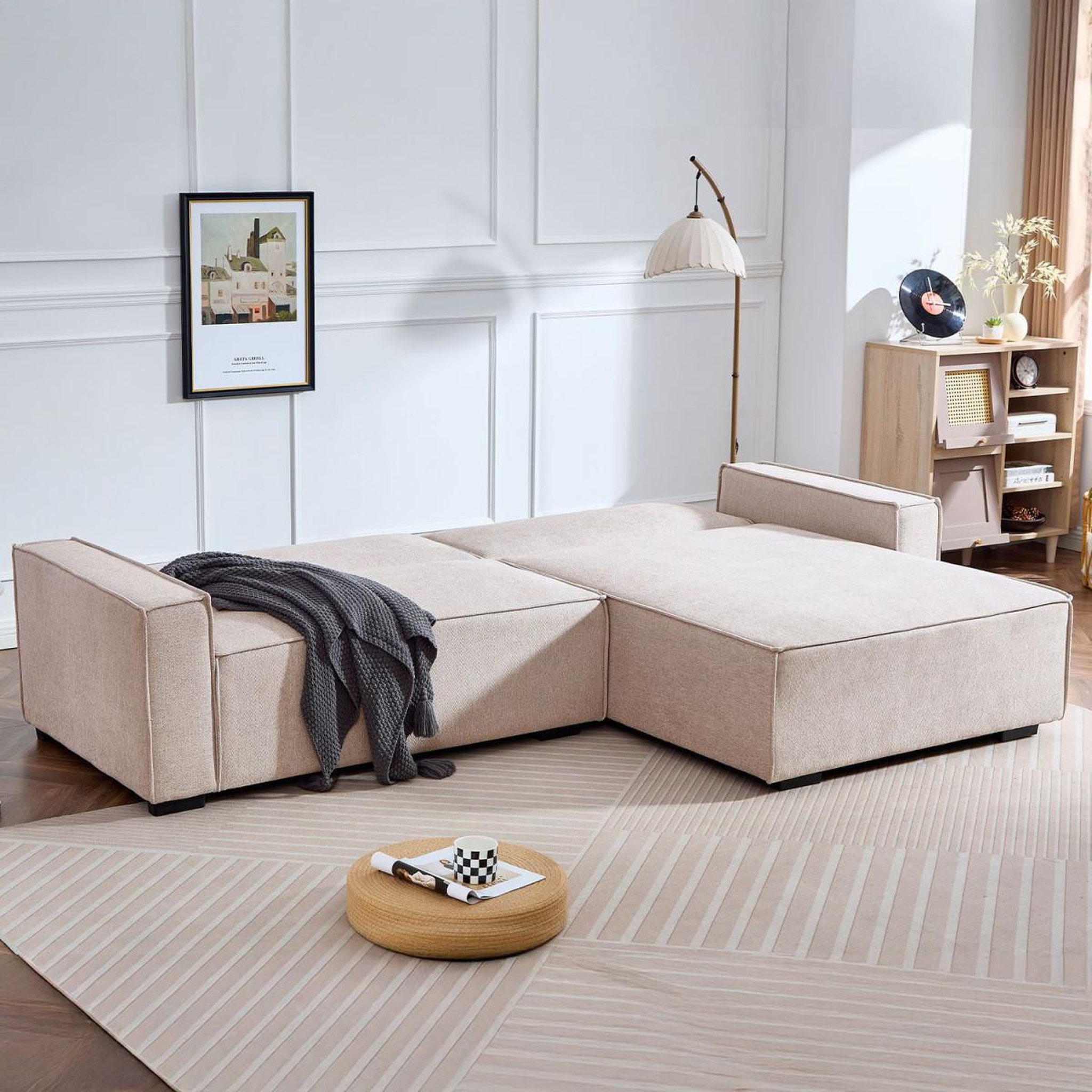 Voir la diapositive 4 : Paris Prix Canapé convertible angle réversible  romeo  275cm taupe