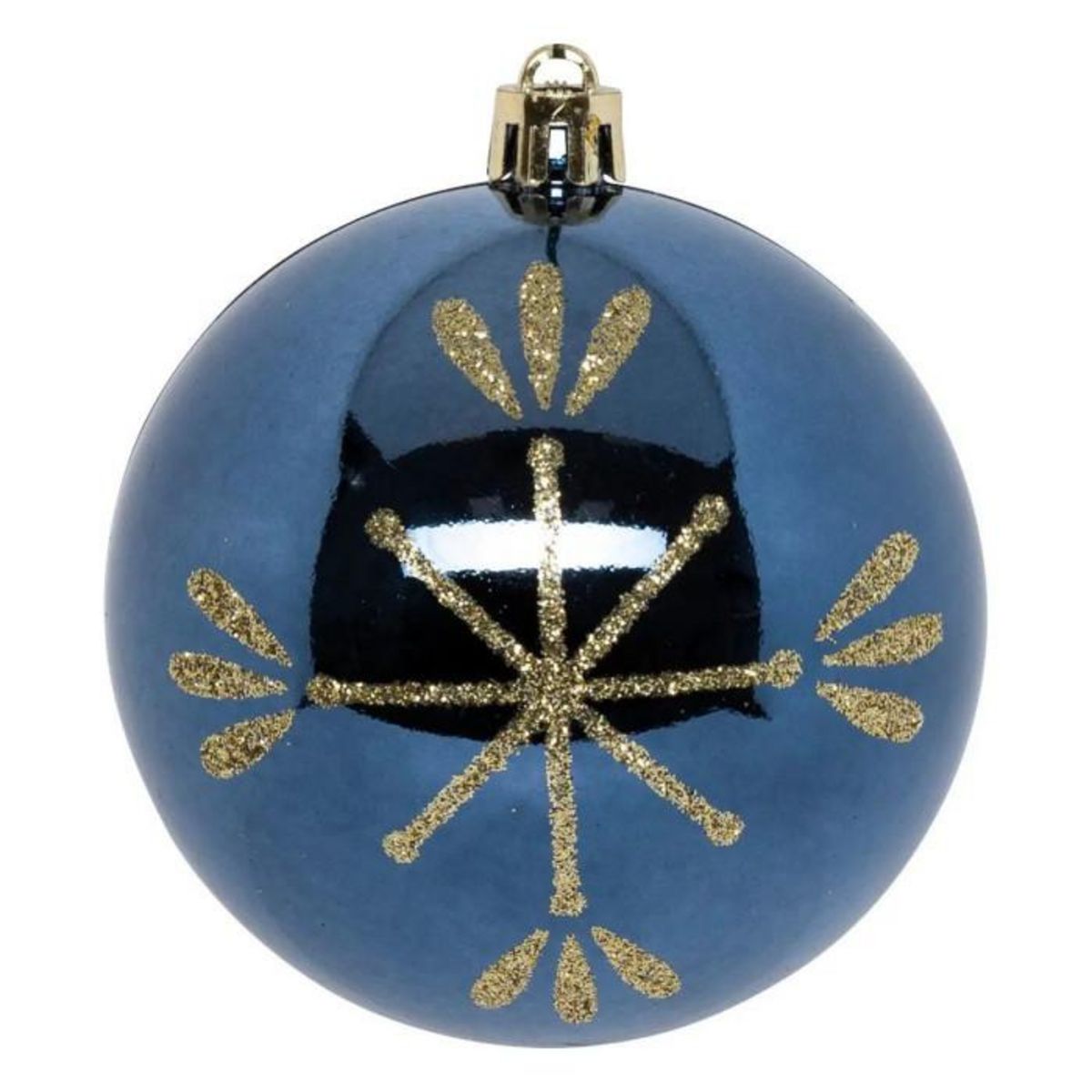 ATMOSPHERA Lot de 8 Boules de Noël  Maison des Couleurs  8cm Bleu & Or