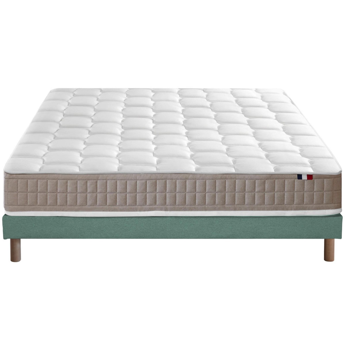 IDLITERIE Ensemble Matelas 100% latex 5 zones ORIGINEL + Sommier - Spécial Dos Sensible - Fabriqué en France