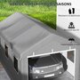 Voir la diapositive 4 : OUTSUNNY Tente garage carport dim. 6L x 2,95l x 2,78H m acier galvanisé PE haute densité 2 portes 6 fenêtres gris
