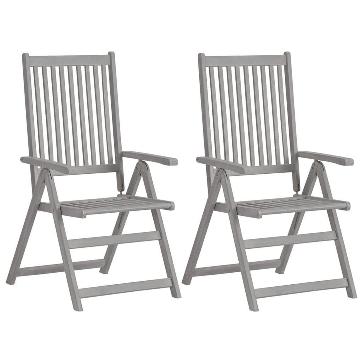 VIDAXL Chaises inclinables de jardin lot de 2 et coussins Bois acacia