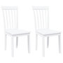 Voir la diapositive 2 : VIDAXL Chaises a manger 2 pcs blanc bois massif caoutchouc