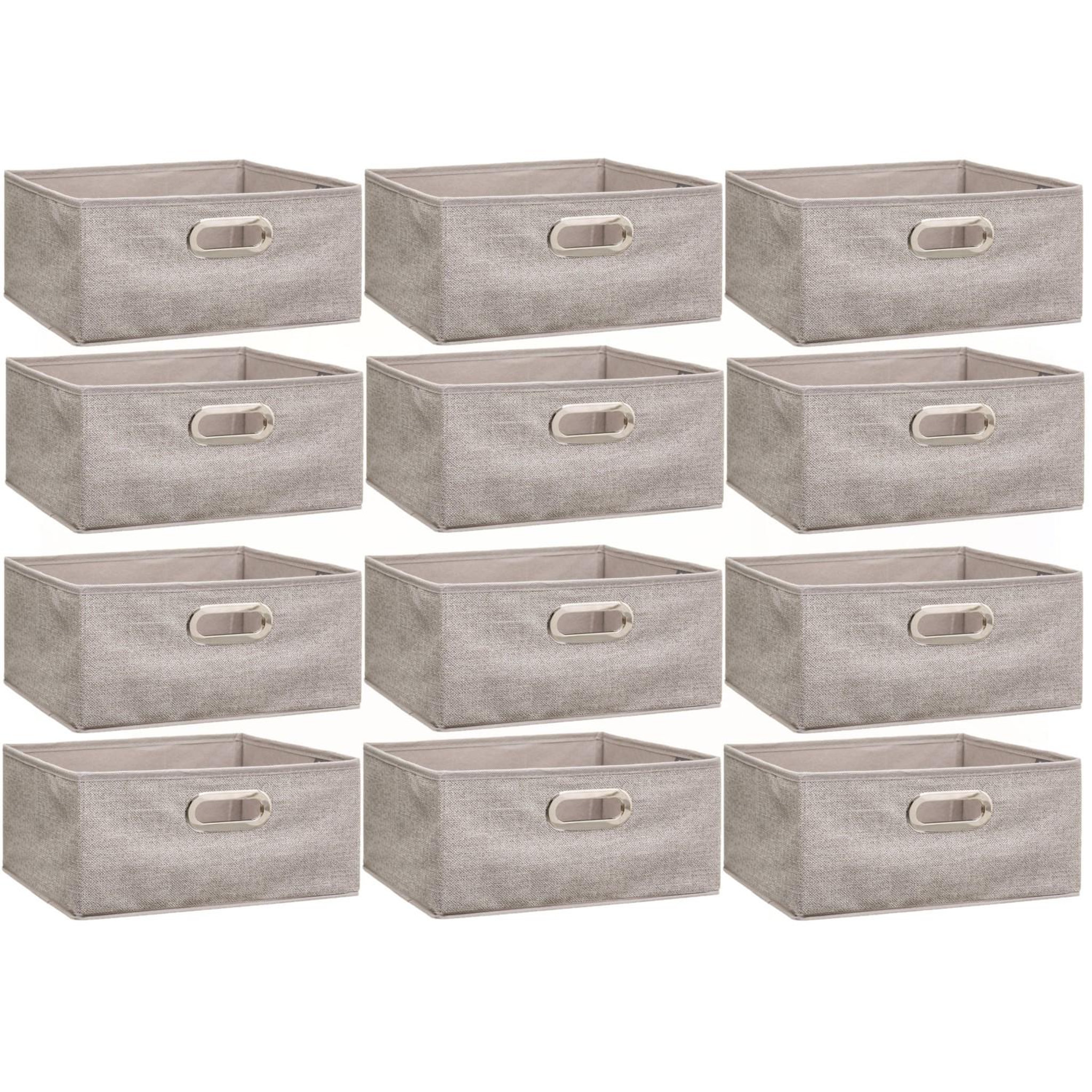 Voir la diapositive 1 : TOILINUX Lot de 12 boites de rangement en tissu