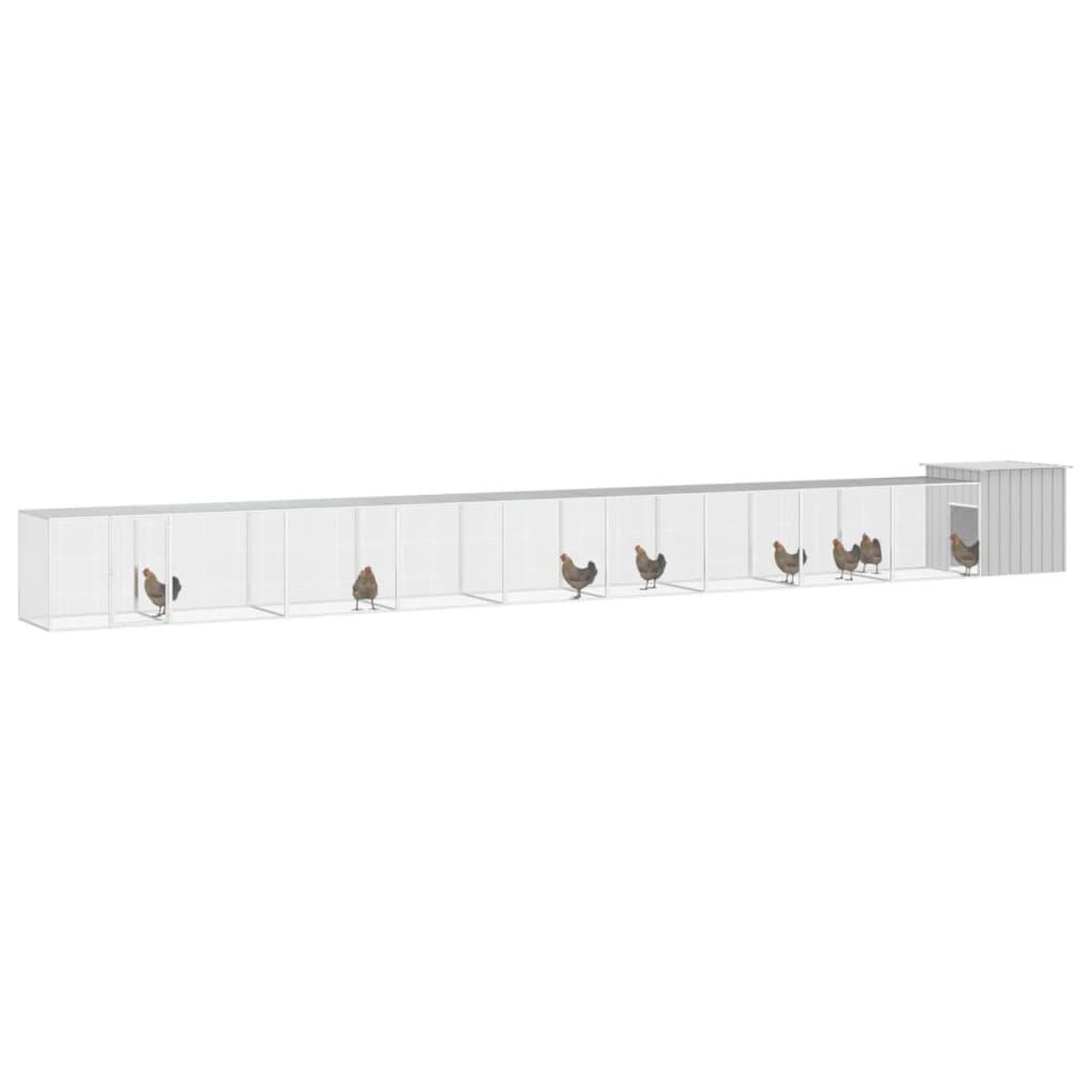 Voir la diapositive 2 : VIDAXL Cage pour poules Gris 1000x91x100 cm Acier galvanise