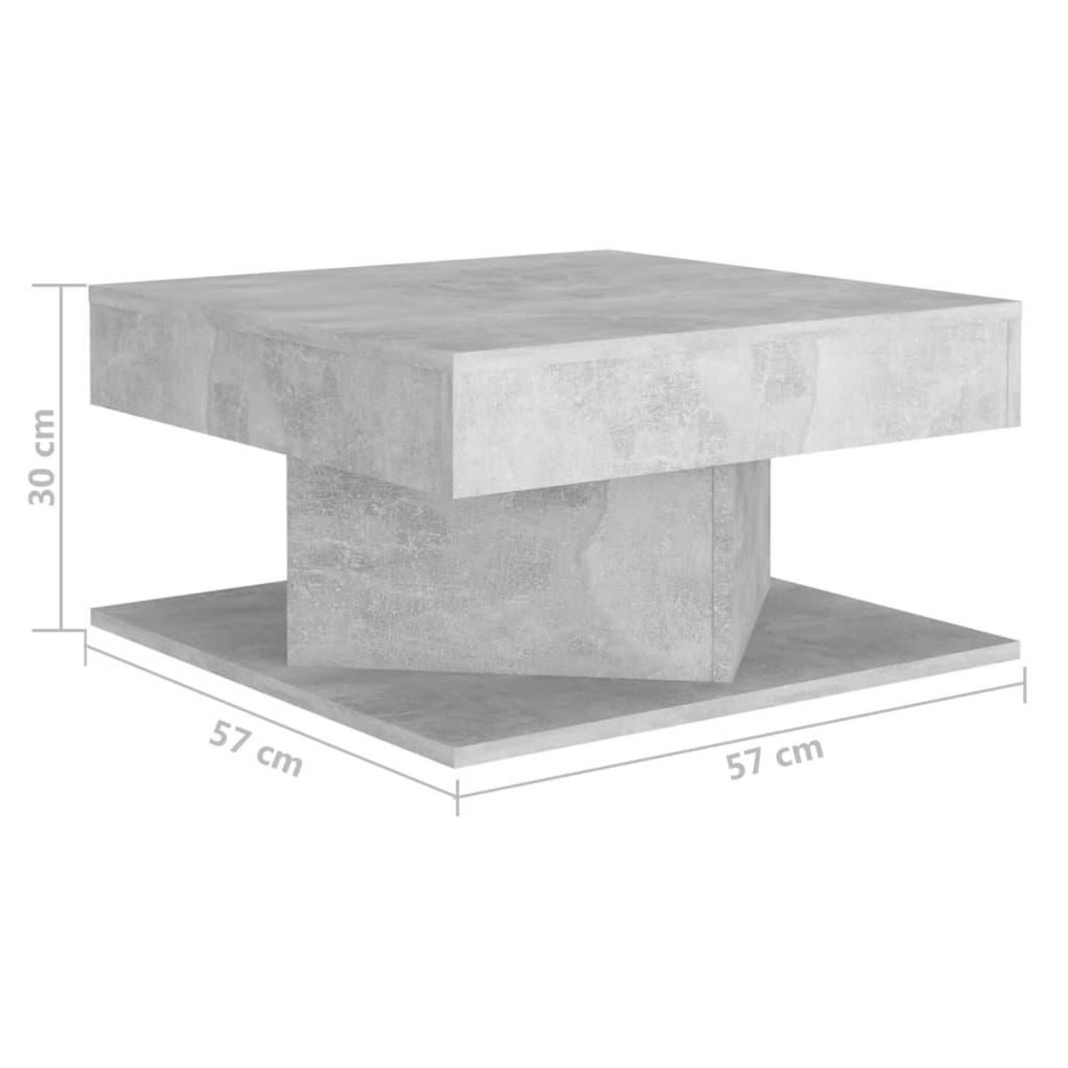 VIDAXL Table basse Gris beton 57x57x30 cm Bois d'ingenierie
