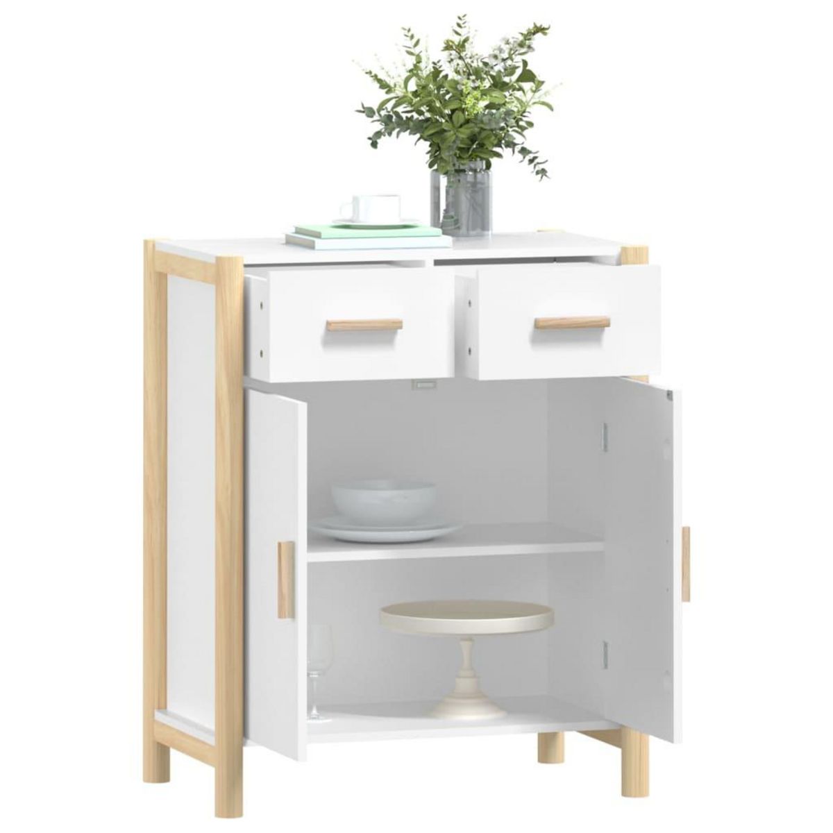 VIDAXL Buffet Blanc 62x38x75 cm Bois d'ingenierie
