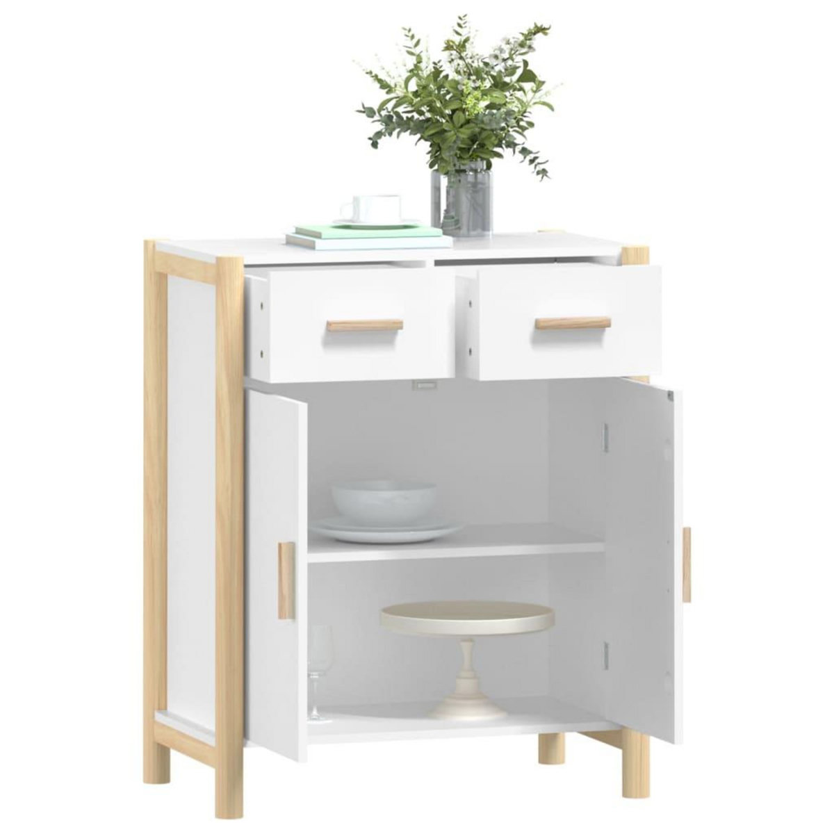 VIDAXL Buffet Blanc 62x38x75 cm Bois d'ingenierie
