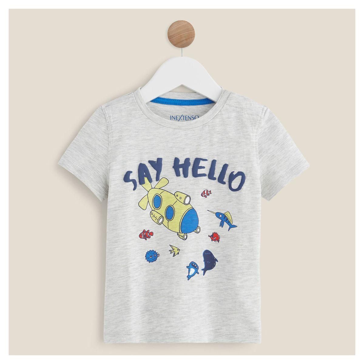 IN EXTENSO T-shirt manches courtes say hello  bébé garçon