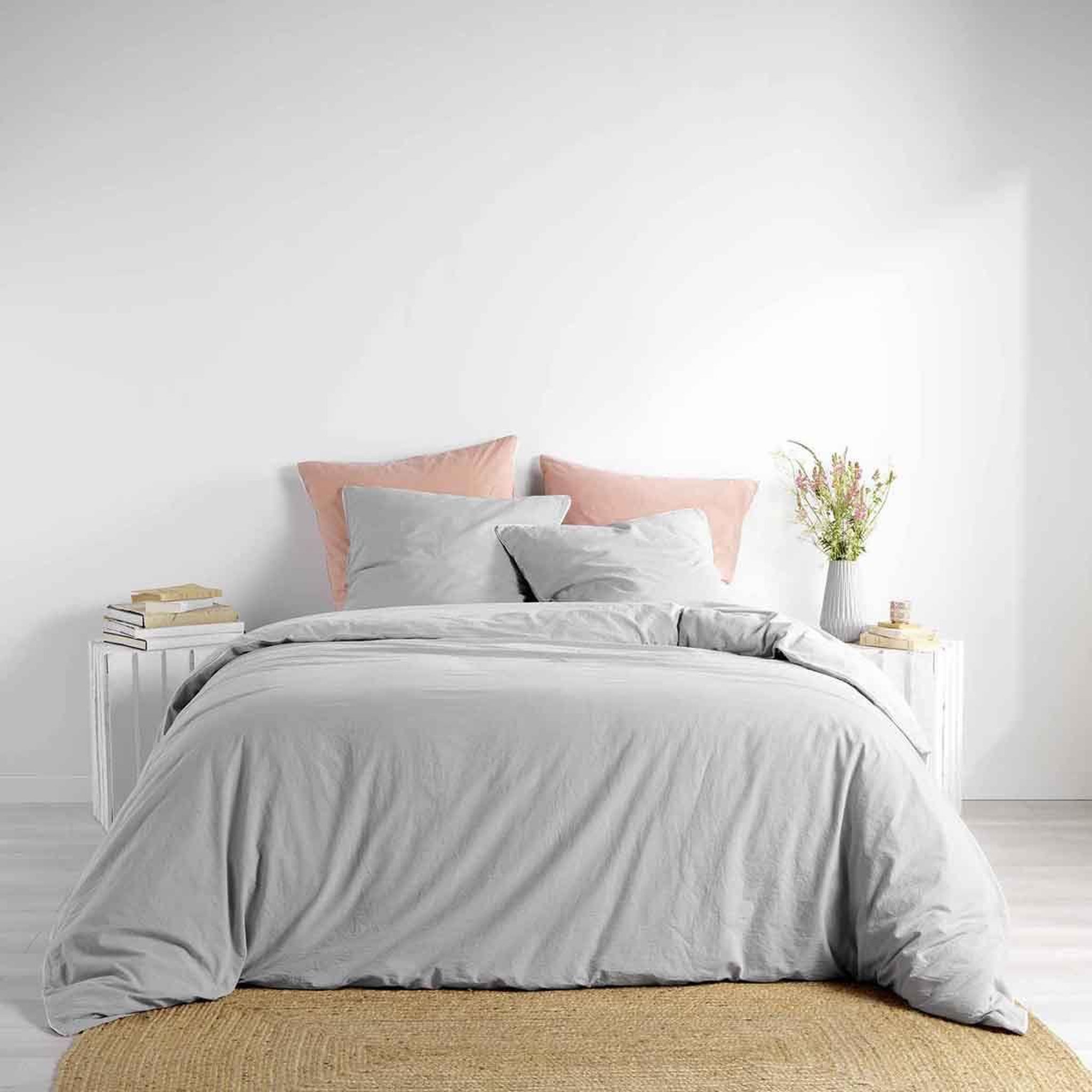 Voir la diapositive 4 : Douceur d'Intérieur Parure de lit 3 pièces  linette  260x240cm gris