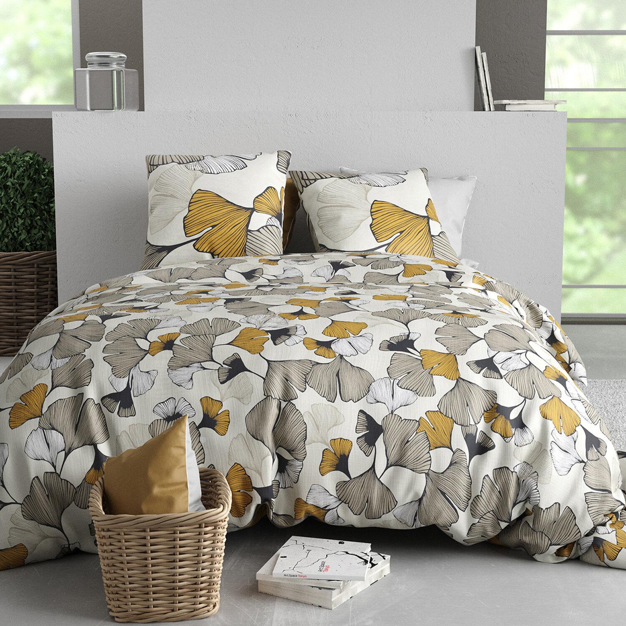 ATELIER DU COTON Parure housse de couette 100% coton 57fils arom. Coloris disponibles : Multicolore
