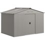 Voir la diapositive 1 : OUTSUNNY Abri de jardin 5,4 m² - cabanon double porte coulissante - fondation incluse - 277 x 195 x 192 cm - tôle d'acier ondulée gris