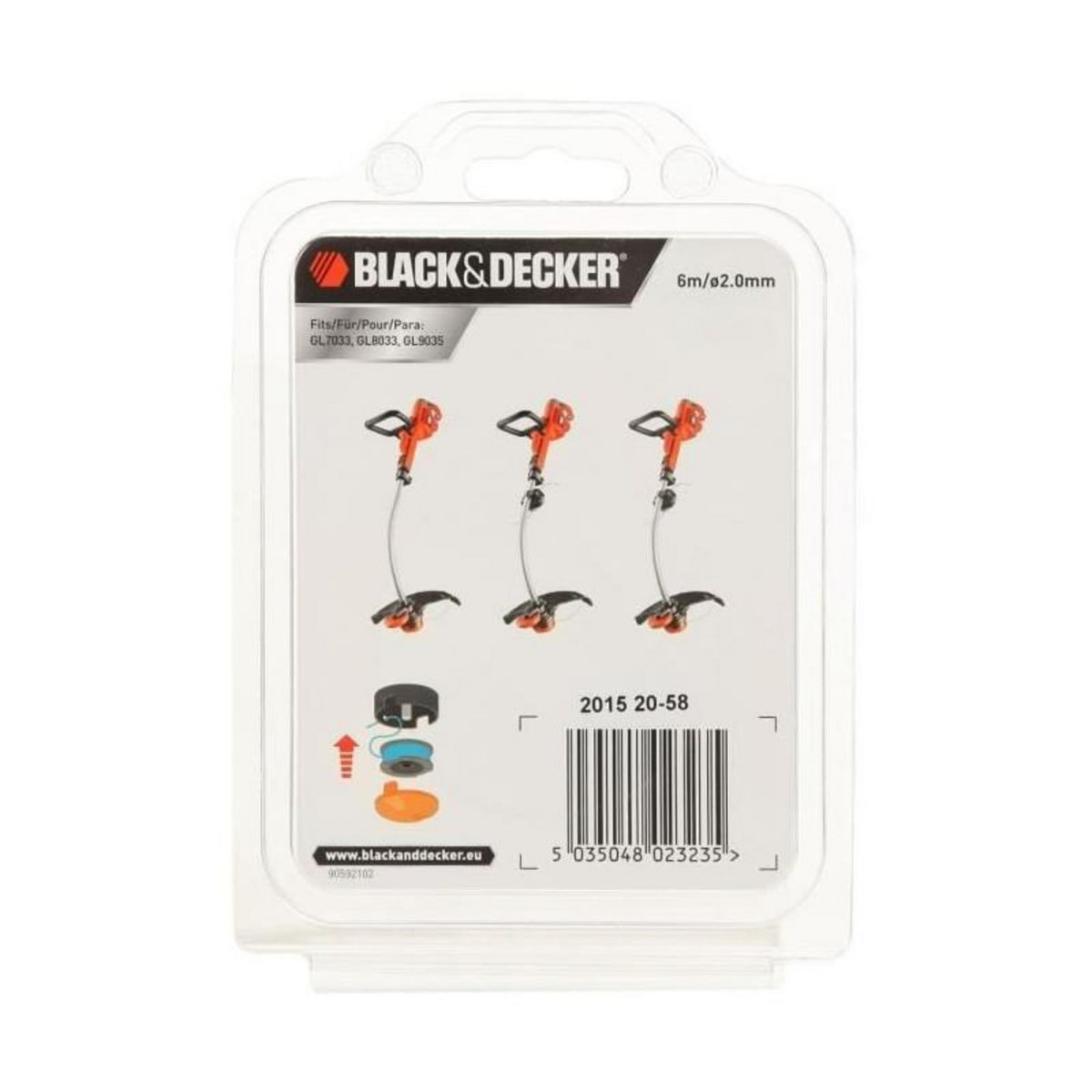 Black et Decker BLACK + DECKER Bobine Reflex 6m fil 2mm