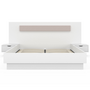 Voir la diapositive 3 : ID MARKET Lit double SANTA avec tête de lit + tables de chevet intégrées et sommier 140 x 190 cm blanc