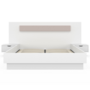 Voir la diapositive 3 : ID MARKET Lit double SANTA avec tête de lit + tables de chevet intégrées et sommier 140 x 190 cm blanc