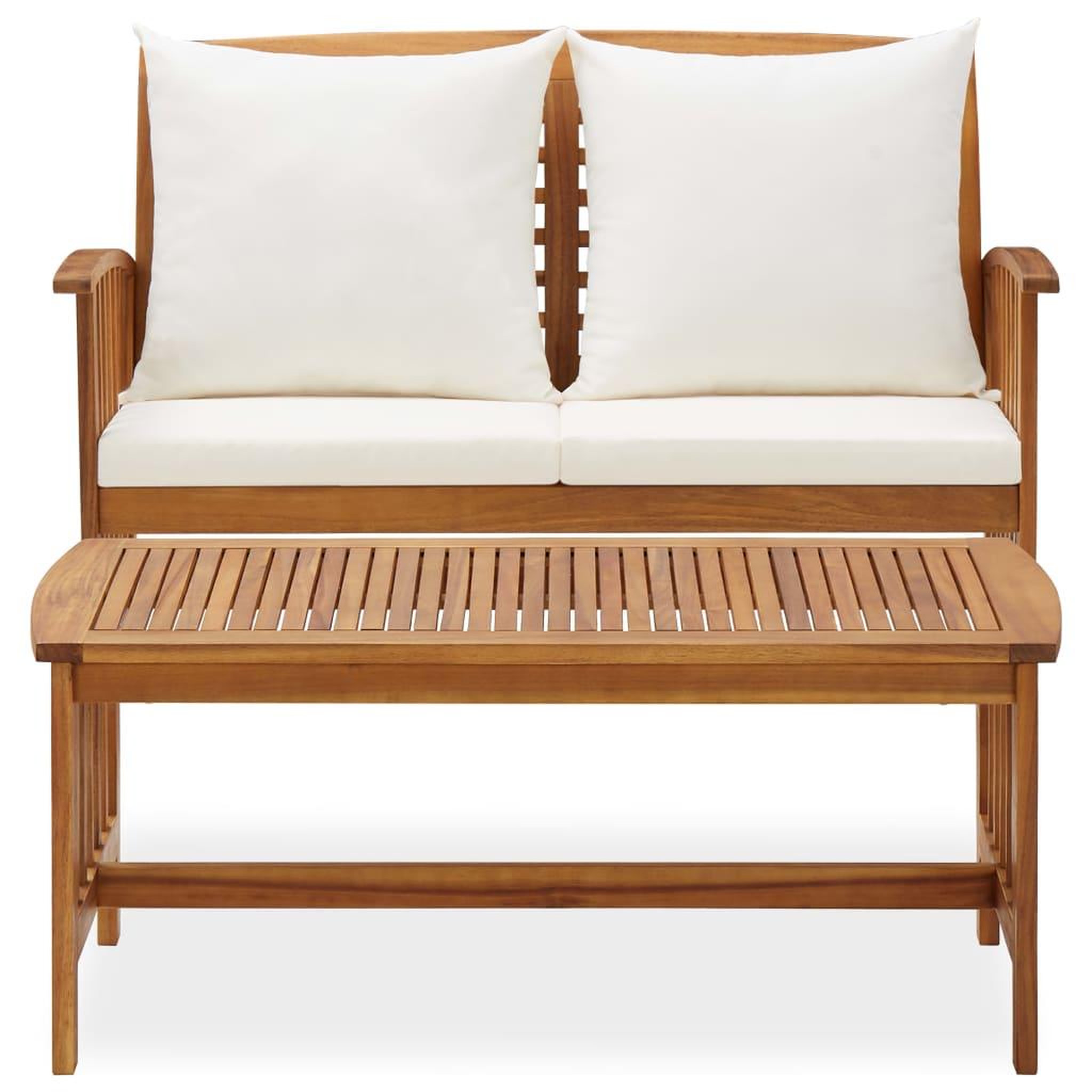 Voir la diapositive 3 : VIDAXL Salon de jardin 2 pcs avec coussins bois d'acacia solide