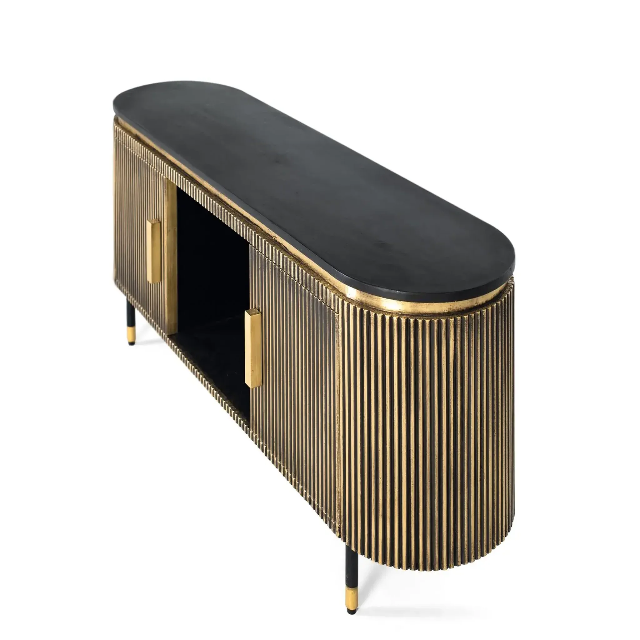 Voir la diapositive 3 : GINER Y COLOMER SL Meuble tv en bois de manguier 150 cm style classique moderne