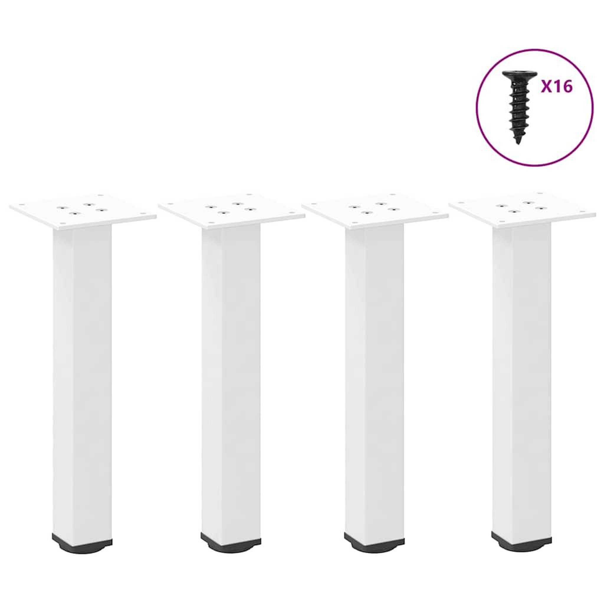 VIDAXL Pieds de table basse 4 pcs blanc 30-32 cm acier