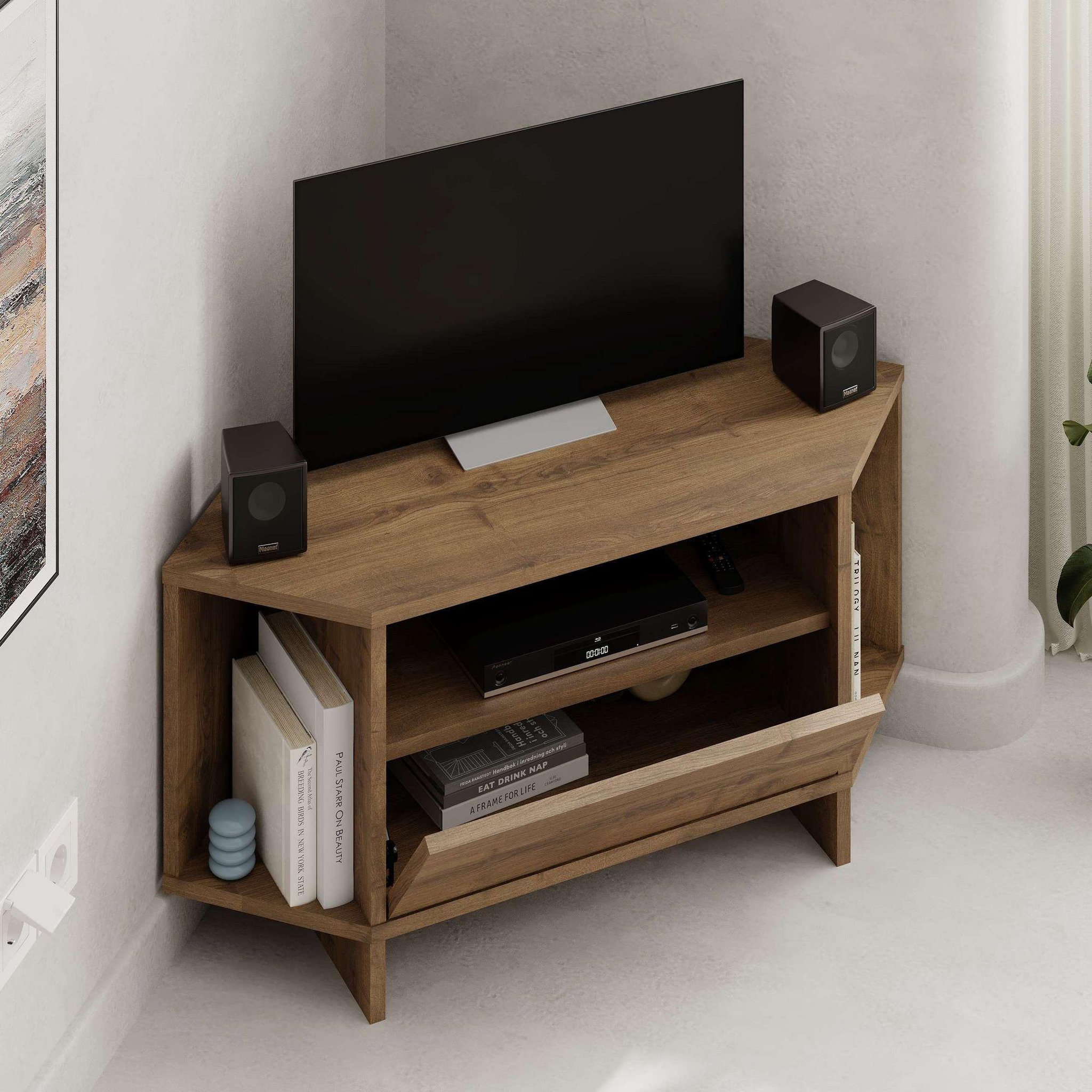 Voir la diapositive 3 : Habitat et Jardin Meuble tv en bois  viva  - 95 x 35 x 45 cm - marron