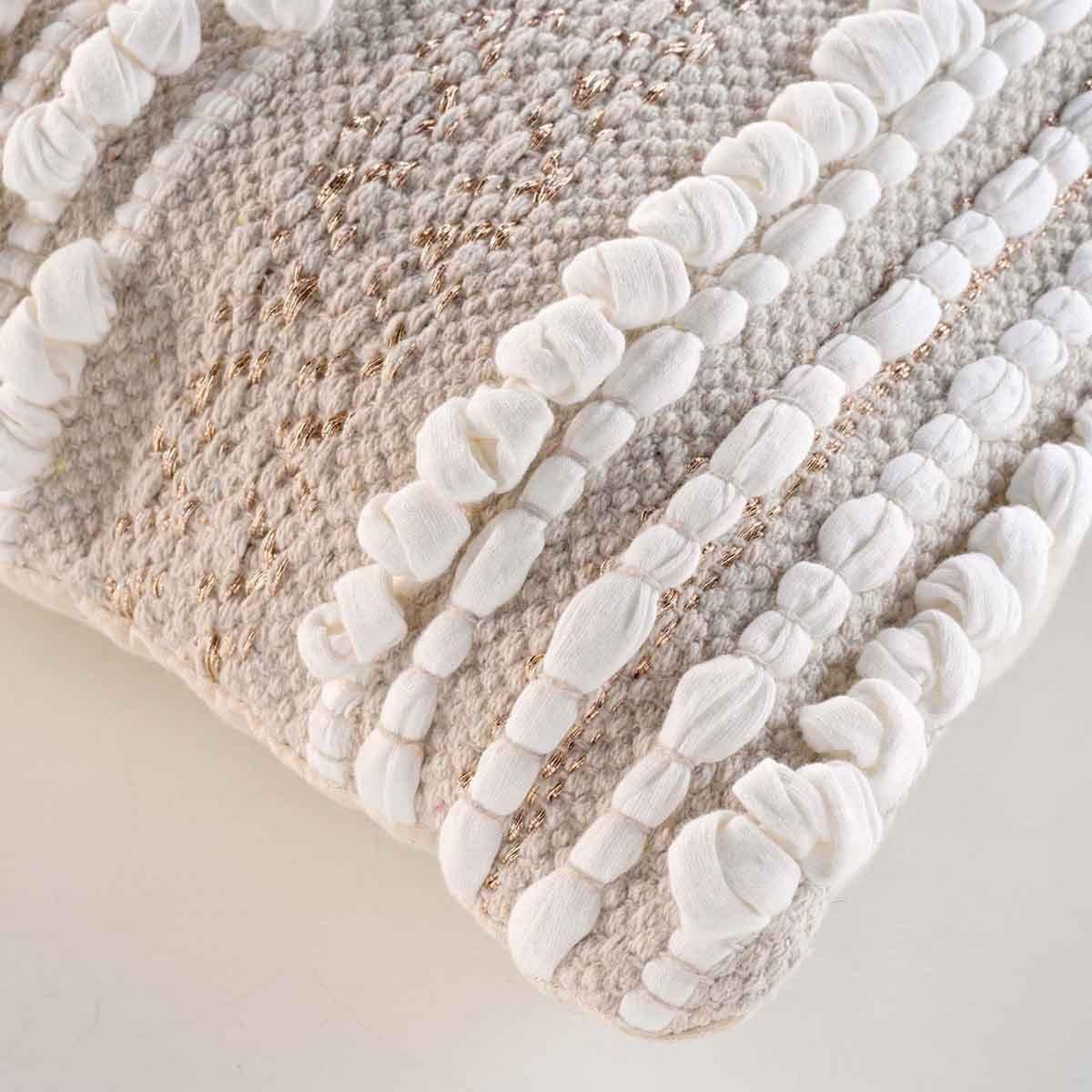 Voir la diapositive 2 : Douceur d'Intérieur Coussin déco  blanca  40x40cm naturel & blanc