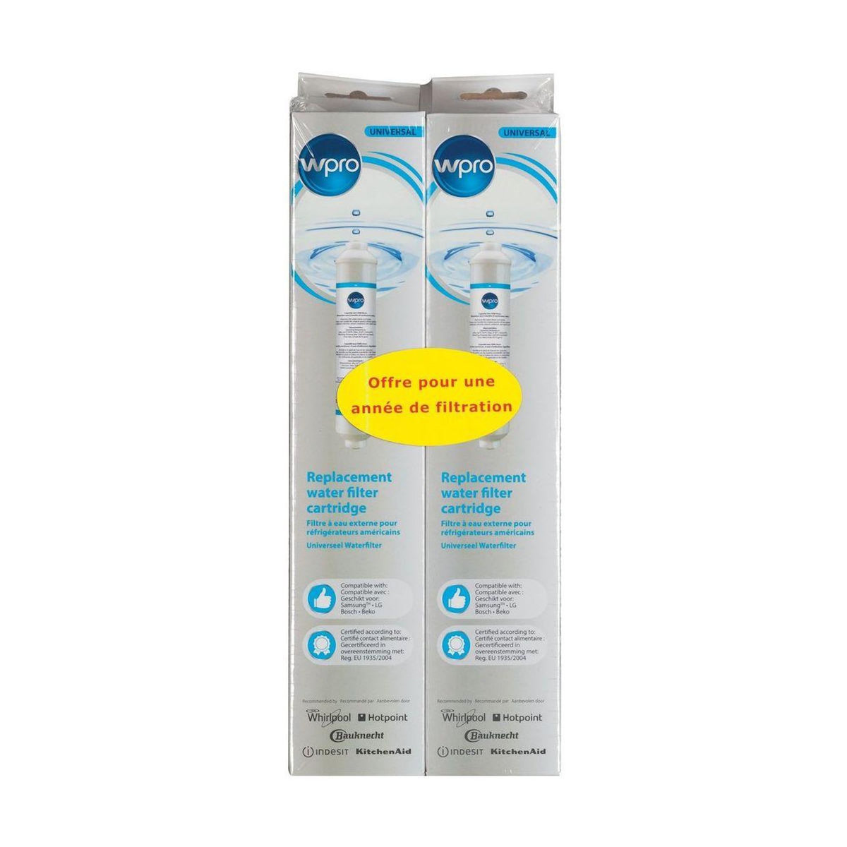 WPRO Filtre à eau Lot de 2 x USC100/1 - sms200