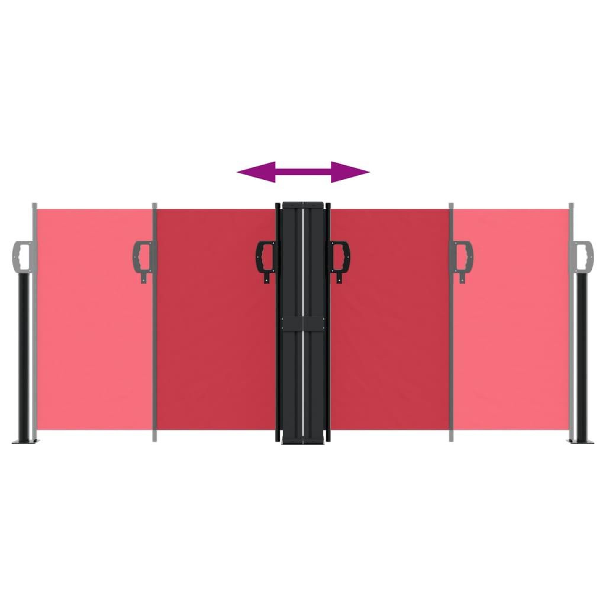 Voir la diapositive 5 : VIDAXL Auvent lateral retractable rouge 100x600 cm