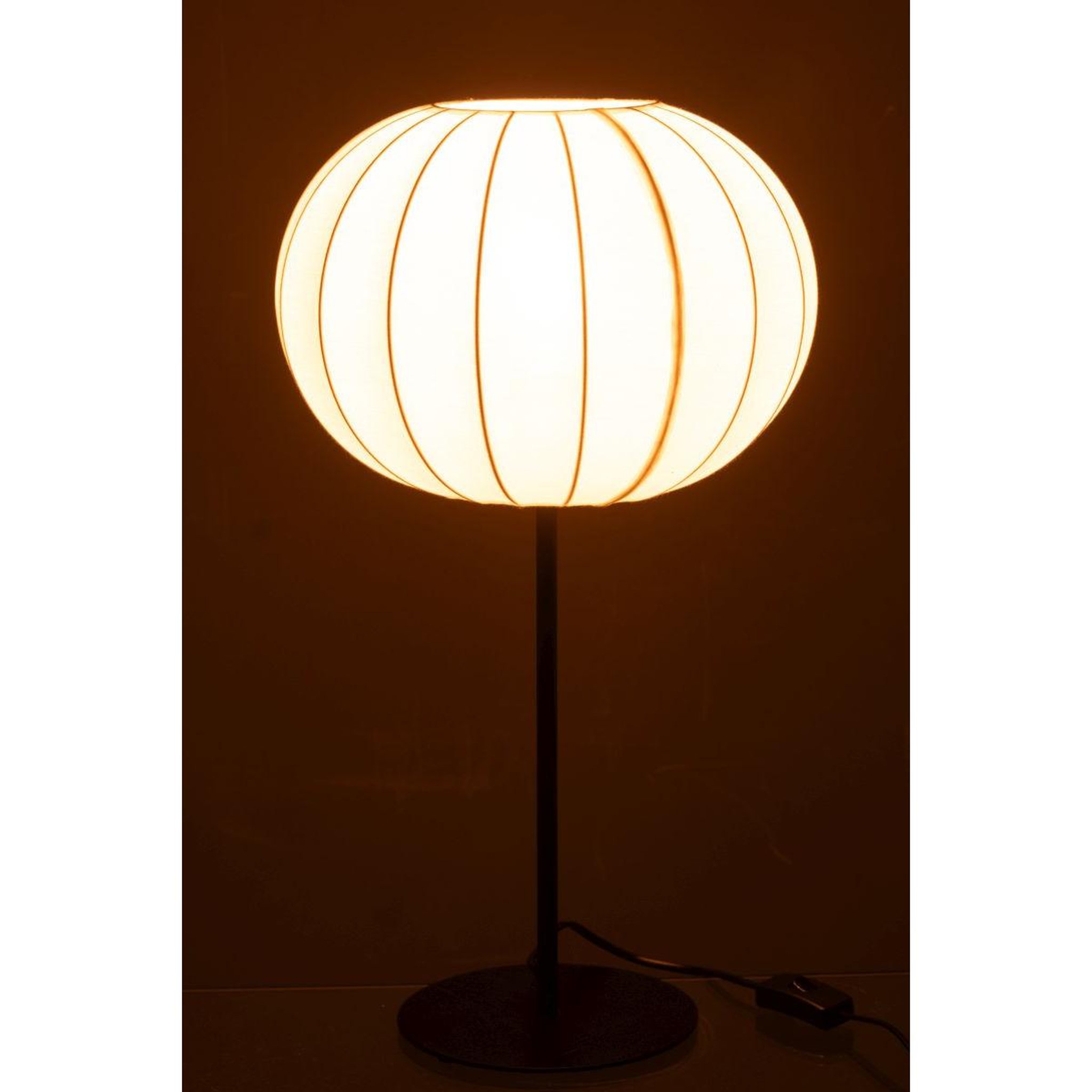 Voir la diapositive 3 : J-LINE Lampe à poser lanterne en métal  shirley  53cm blanc