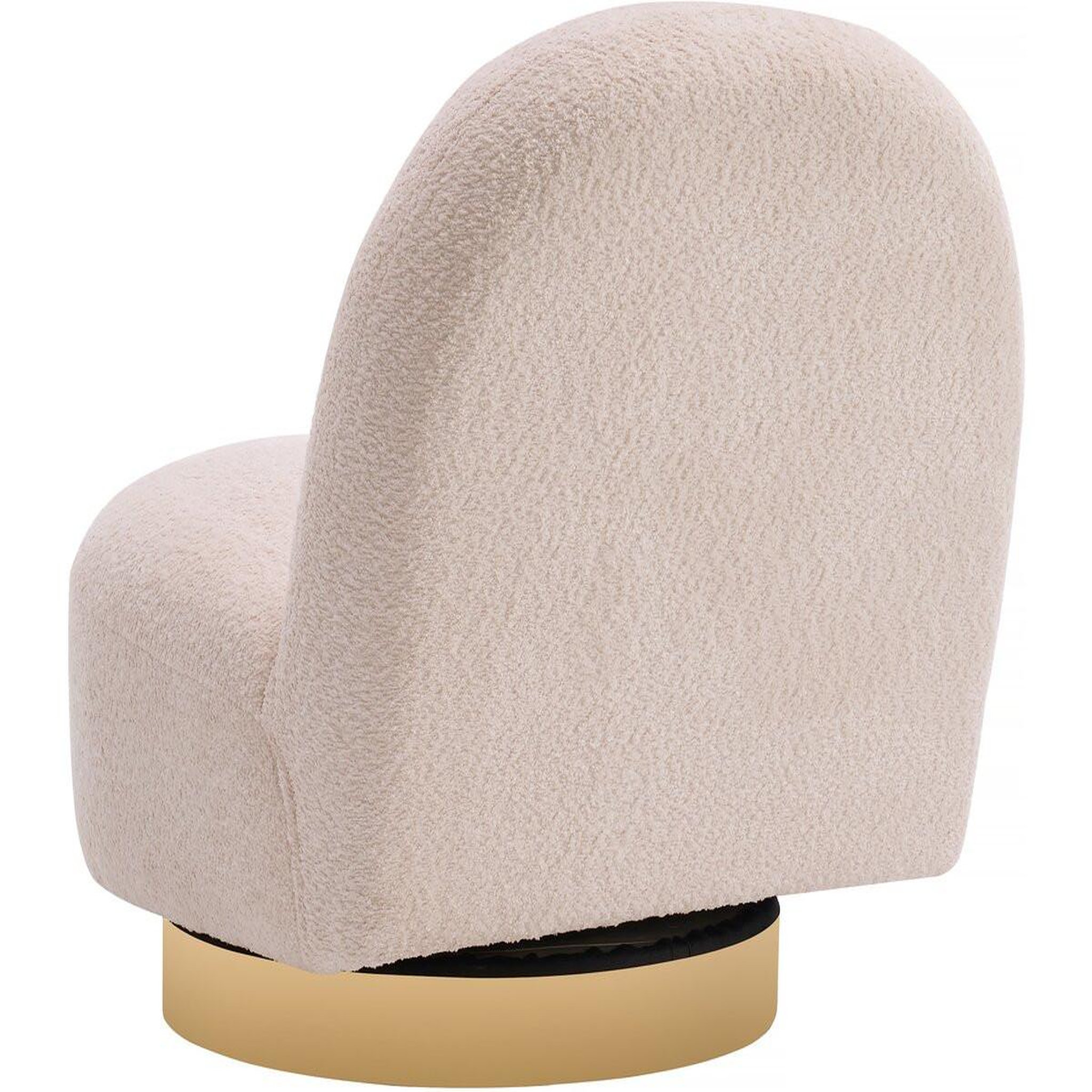 Voir la diapositive 4 : Habitat et Jardin fauteuil bouclette pivotant  Churchill  - 76 x 80 x 74 cm - Blanc