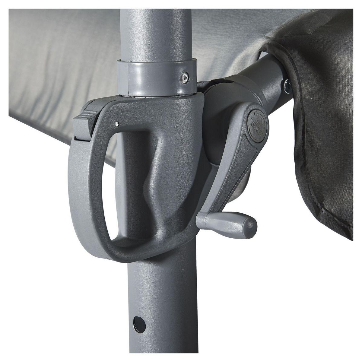 GARDENSTAR Parasol aluminium déporté gris bleuté rond  3,5M