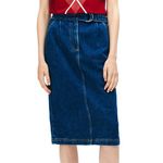 Lacoste Jupe en Jean mi-longue  Femme Lacoste JF84. Coloris disponibles : Bleu