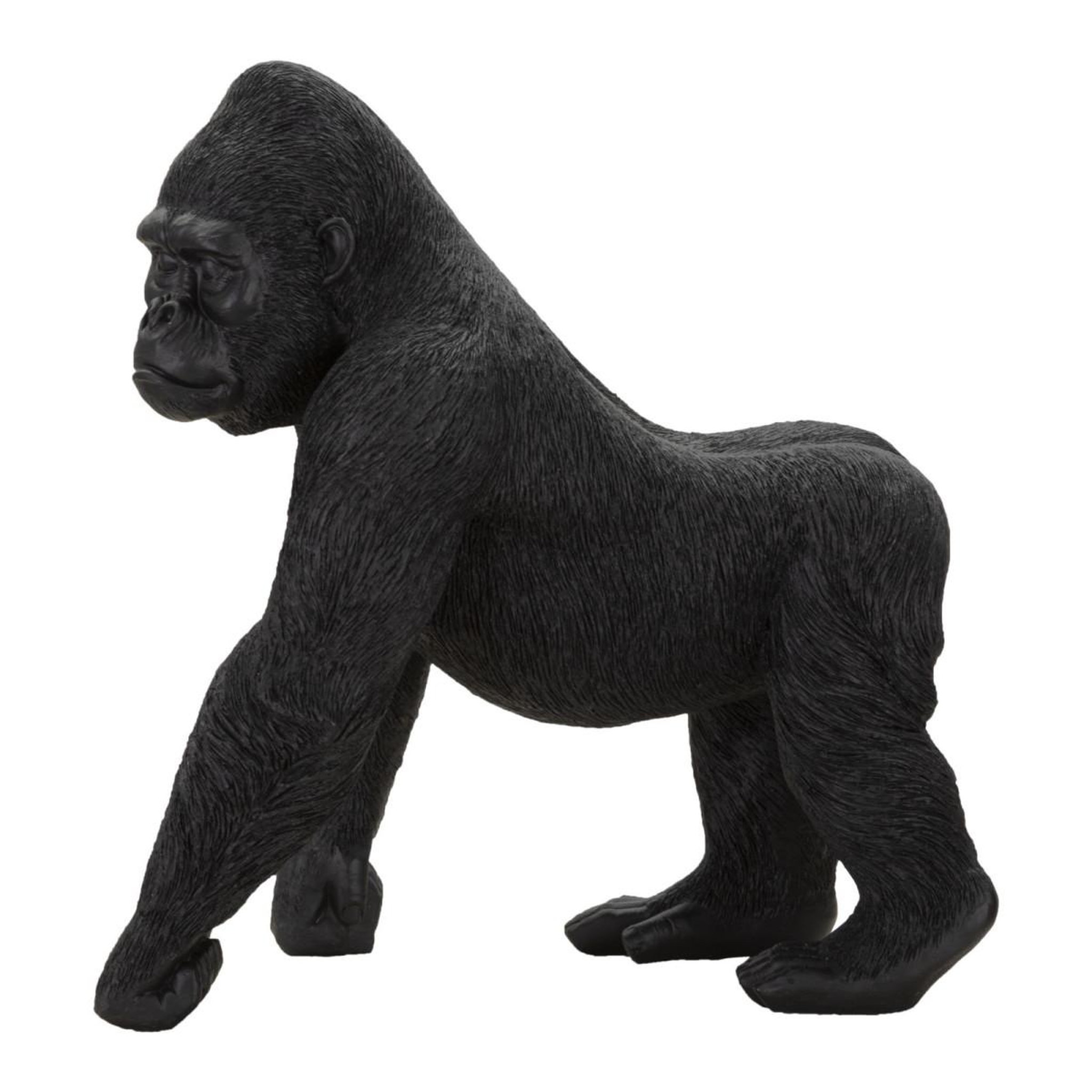 Voir la diapositive 2 : Paris Prix Statuette déco en résine  gorille debout  37cm noir