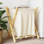 Voir la diapositive 1 : VIDAXL Panier a linge blanc creme 45x55x63,5 cm bambou