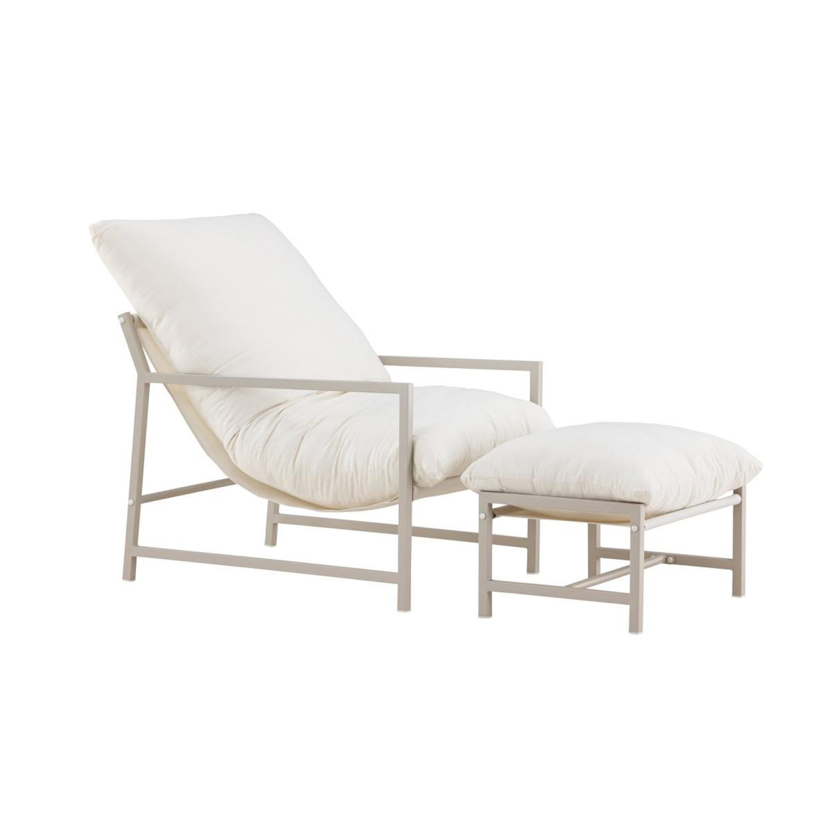Paris Prix Fauteuil de Jardin & Repose-Pieds  Corso  86cm Beige